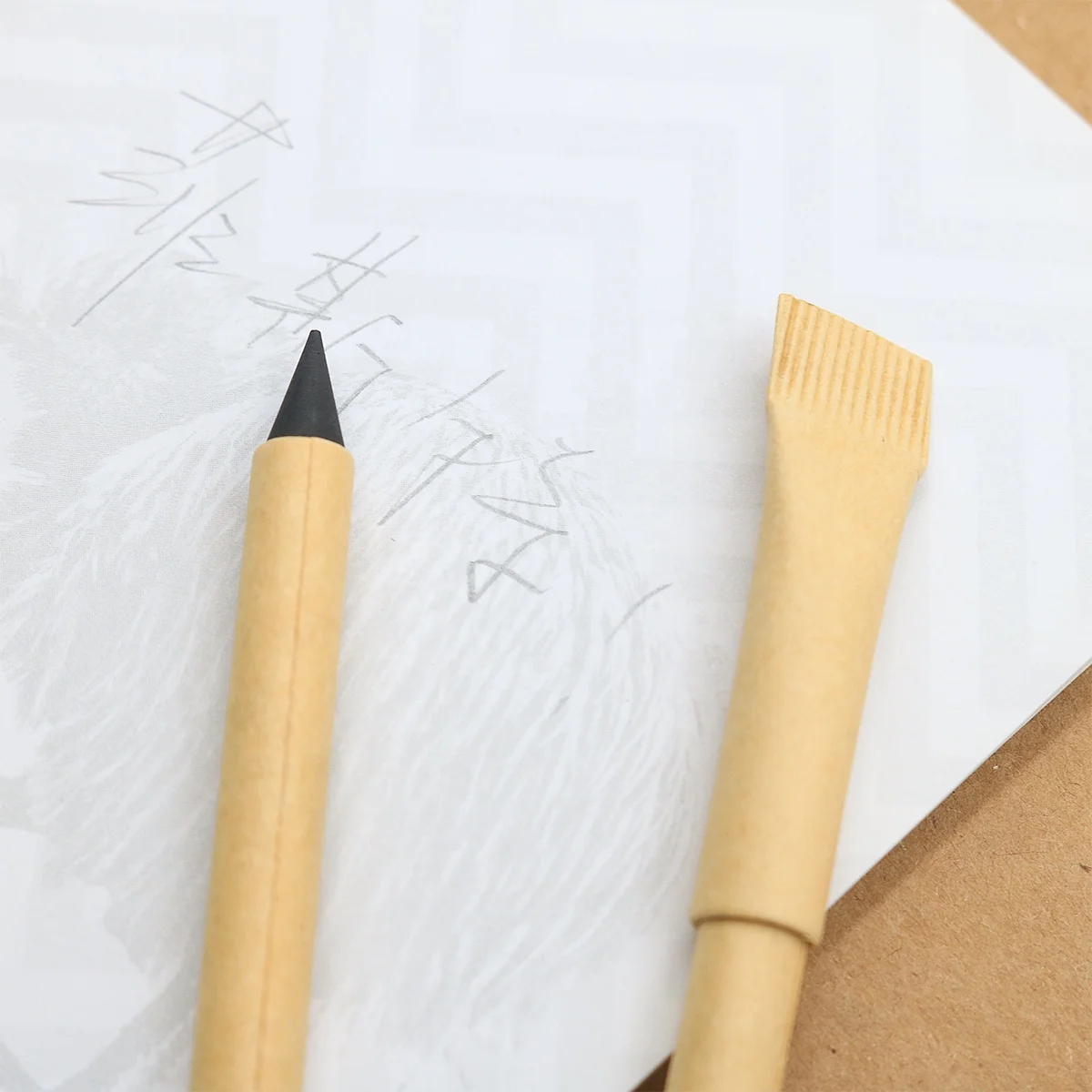 Fast delivery Eco-friendly Kraft paper HB inkless pencil for drawing endless pencil infinity pencil