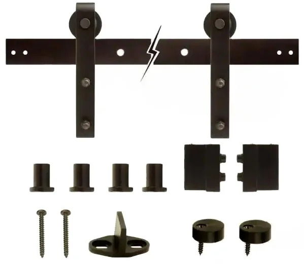 Hoone Modern Wood Door Sliding Kitchen Long Barn Door Handle Black Sliding Wood Barn Door System