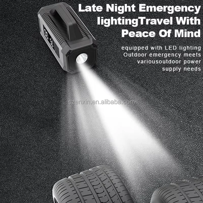 Mini Portable Wireless Electric Digital Air Pump Jump Starter Car Tire Inflator Battery Car Bike Bicycle Power Bank Included