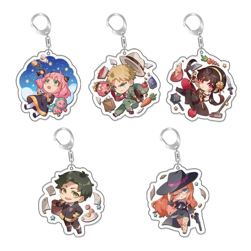 2000 Styles High Quality 5cm Size Japan Anime Cartoon Key Chains Spys Family Double Sided Acrylic Keychain Ring