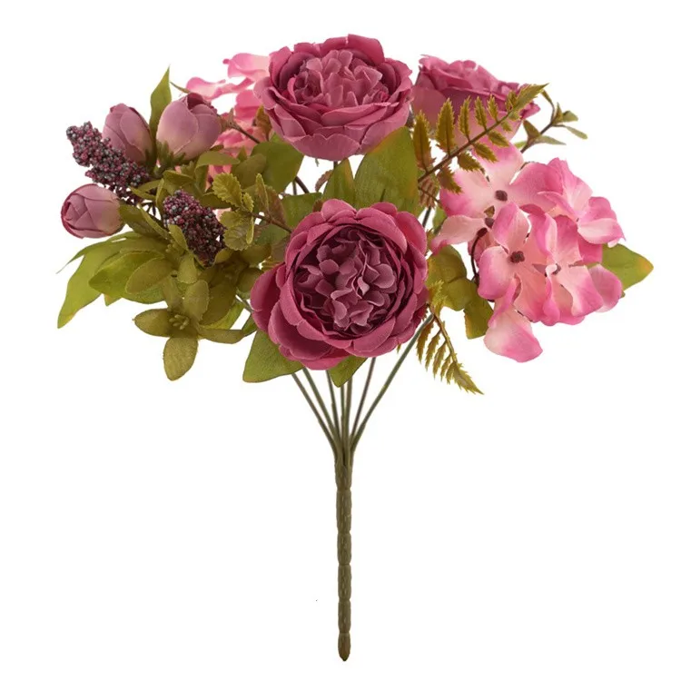 European vintage wedding decoration hydrangea head silk artificial flower