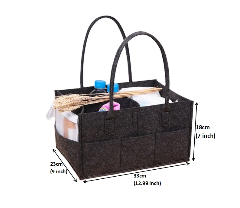 Wholesale customized logo eco portable mommy organizer nursery storage bin baby diaper caddy nappy diaper bag