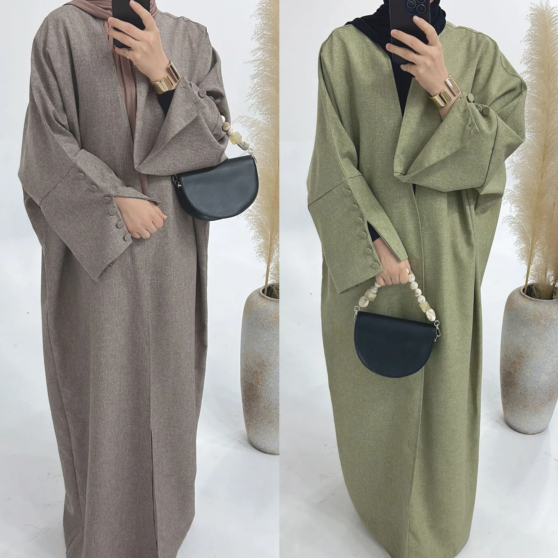 2024 New Arrival Islamic Clothing Turkey Dubai Abaya Loose Large Size Cardigan Robe Muslim Women Abayas