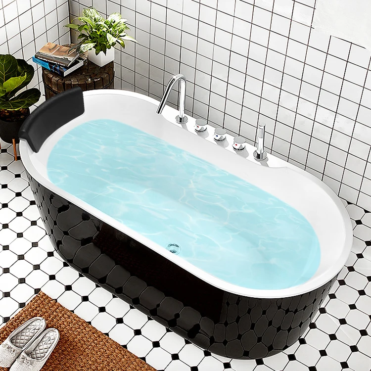 big black acrylic tub freestanding bathtub