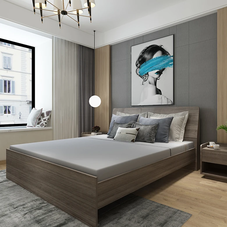 
Latest cheap wooden designs adult super single bed with storage 