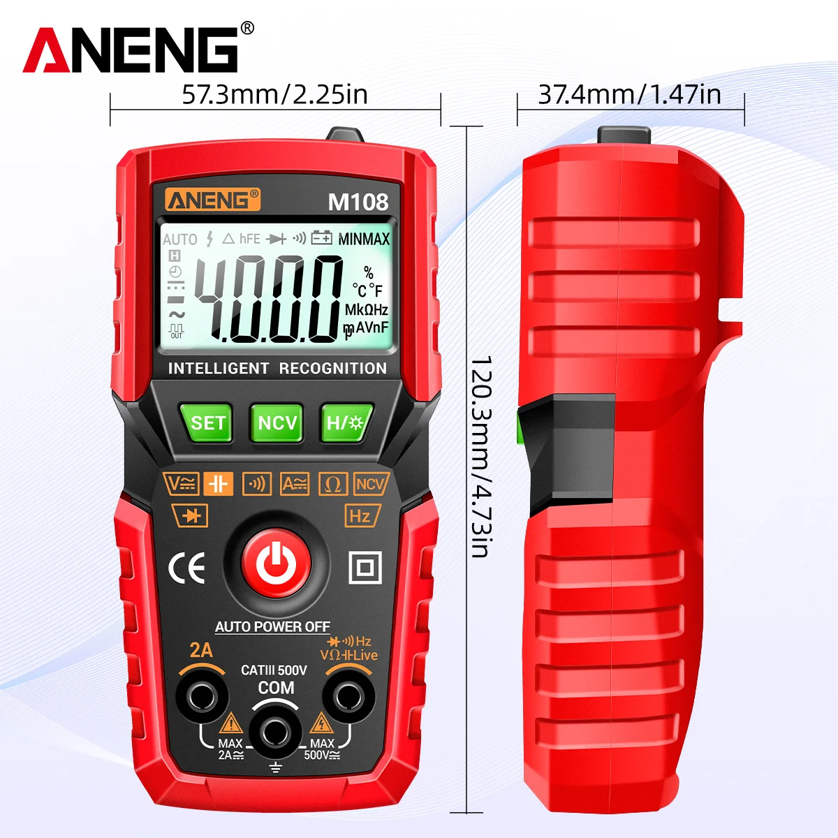 ANENG M108 Mini Digital Multimeter 4000 count Auto tester digital multimeter profesional testeur electrique multimetro test