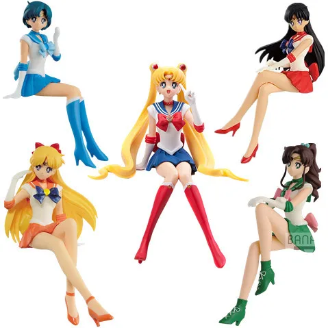 japanese Anime Noodles Ornament Seated Tsukino Usagi PVC sailor moon figure siting down  sailor moon action figure