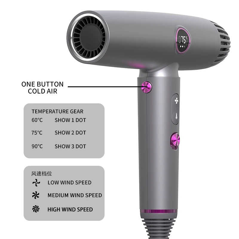 Hot Sale Negative Ion BLDC Motor 110000rpm High Speed Brushless Hair Dryer 1300W Electric Blower Professional Hair Dryer