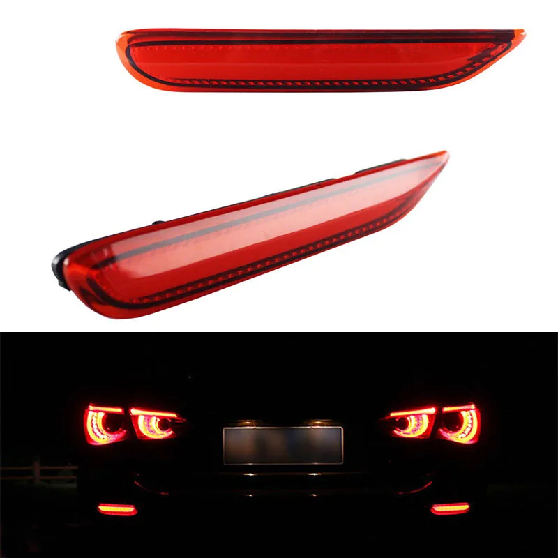 Red Lens LED Bumper Reflector Marker Lights For Q50 QX30 QX60 QX56 QX80 Brake Lights w/Sequential Turn Signal