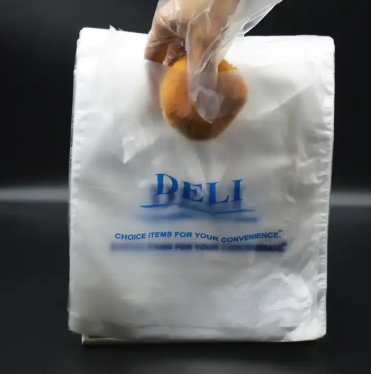 Custom Wholesale Transparent Greaseproof Food Package Deli Bags Plastic Saddle Bag