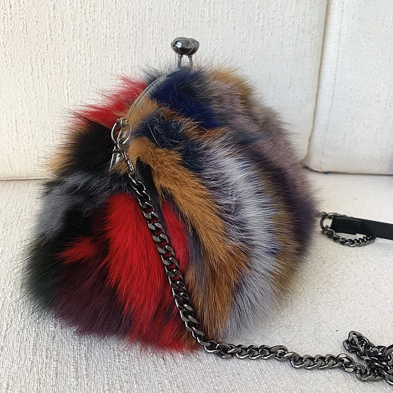  Элегантная сумка из натурального Лисьего меха женские сумки женская сумка-слинг лисьего на застежке