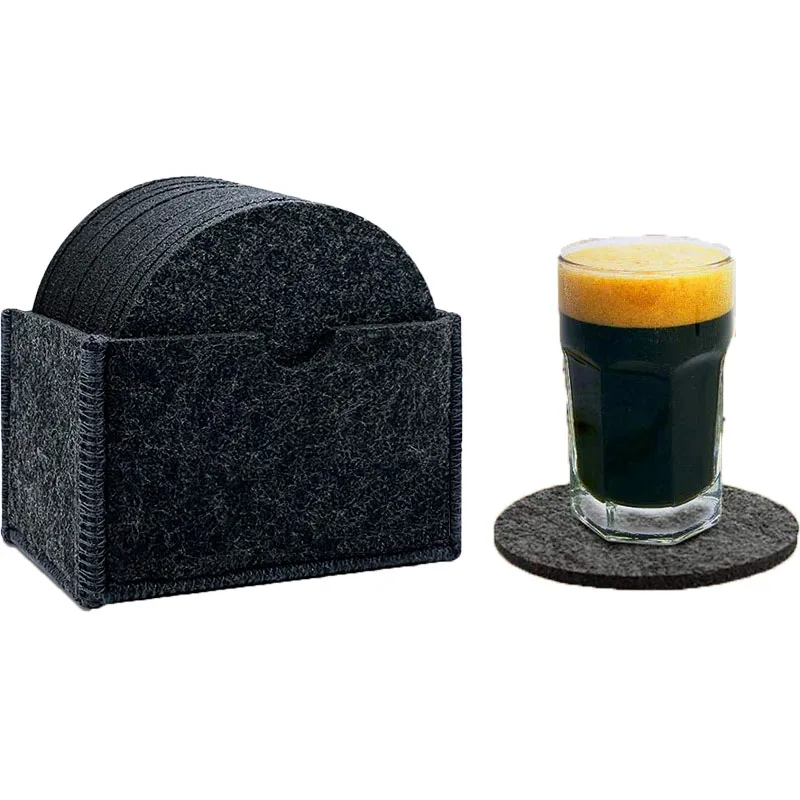 Eco-friendly Custom Printing Felt Cup Coaster For Home Club Bar Use Car Sublimation Coaster Set Table Desk