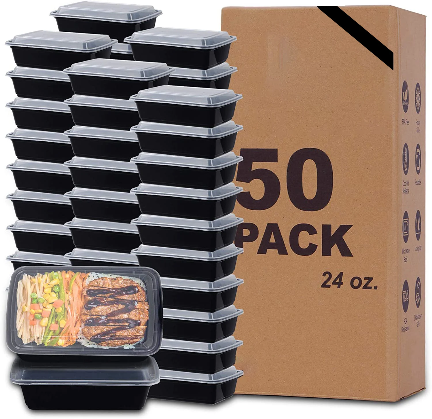Custom Made Microwave Safe Plastic Food Packaging Containers For Takeaway Hot Cold Food