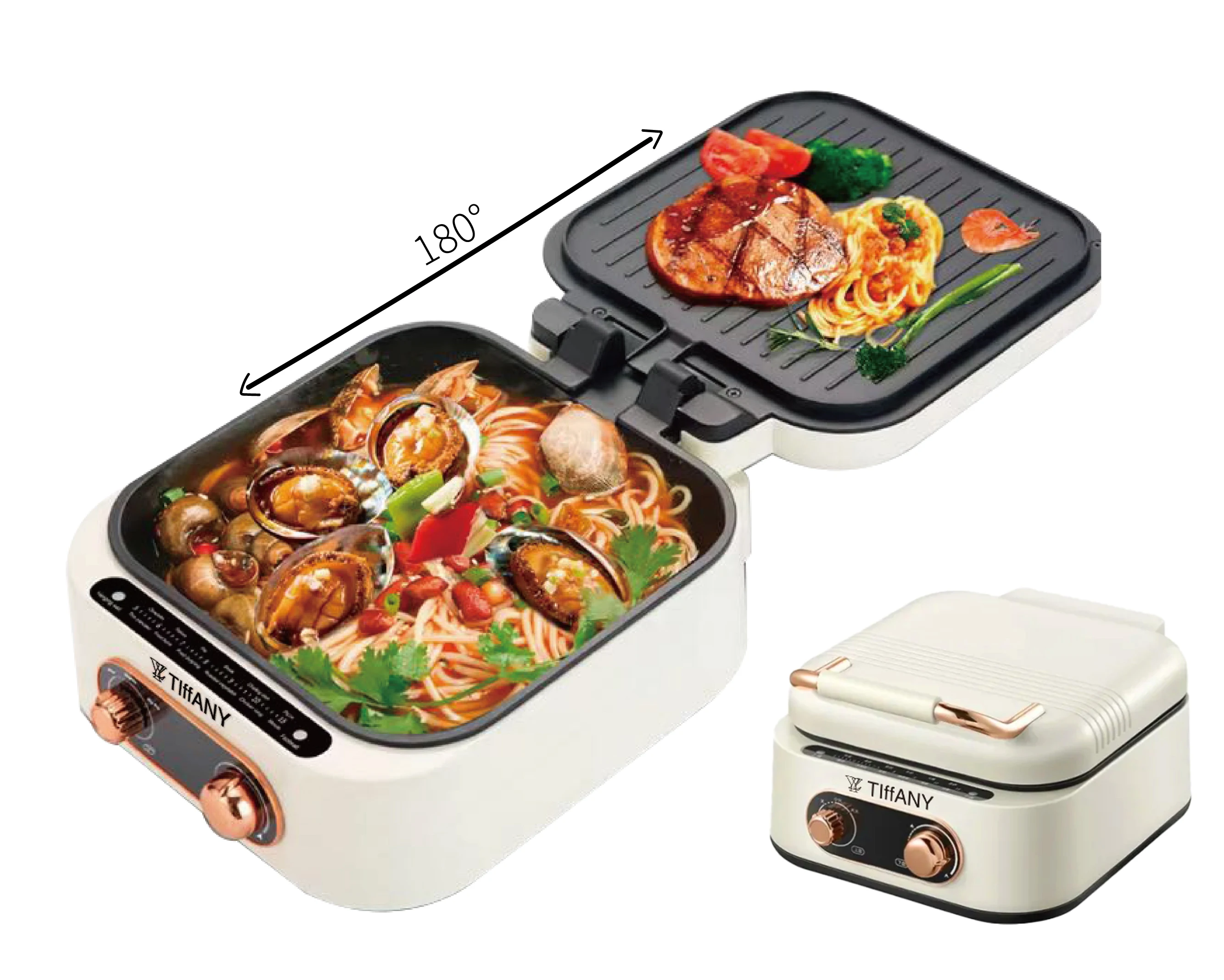 Многофункциональная электрическая кастрюля для выпечки двухсторонний нагревательный горшок гриль барбекю горячий стейк жарить блин печь пиццы