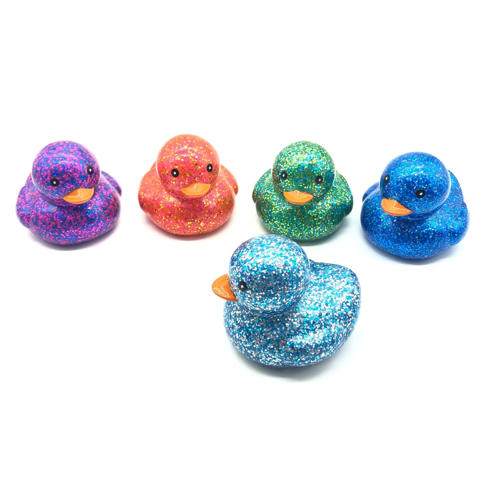 wholesale Promotional Rubber Glitter Duck Bath Toys Soft Rubber Duck Bath Toy for kids