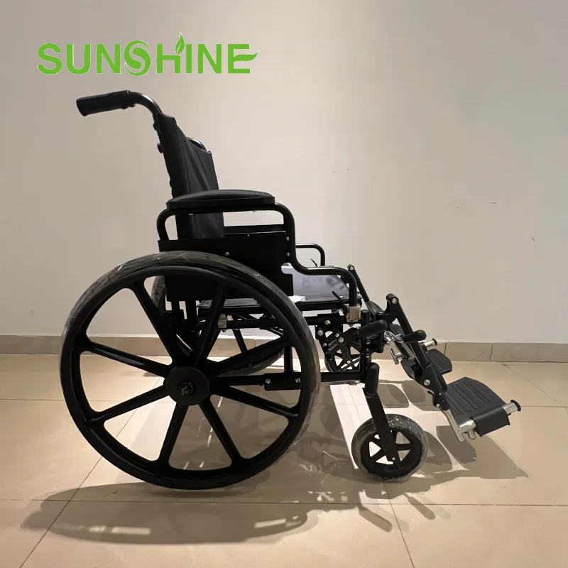 WH969 Light Weight Aluminum Wheelchair Height Adjustable Manual Wheelchair With Nylon Seat and Backrest for the disabled