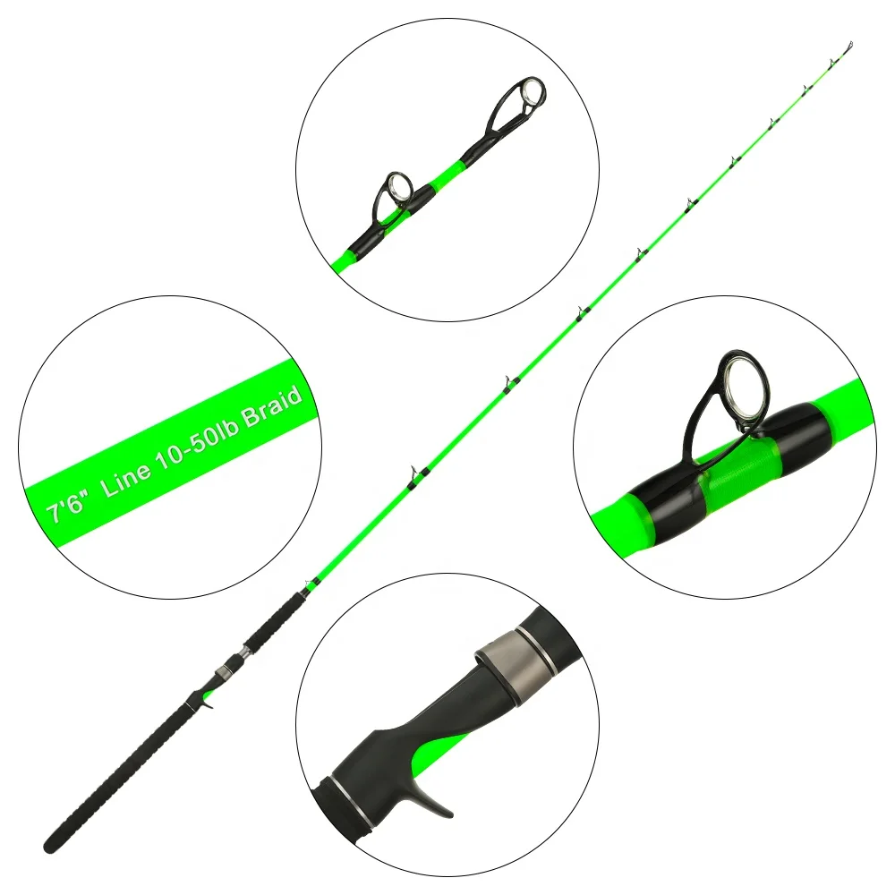 ToMyo 7'6 Medium Heavy 10 50lb Line Casting Catfish Rod Fishing Rod OEM, With Sensitive Tip for Detecting Bites (62392939593)