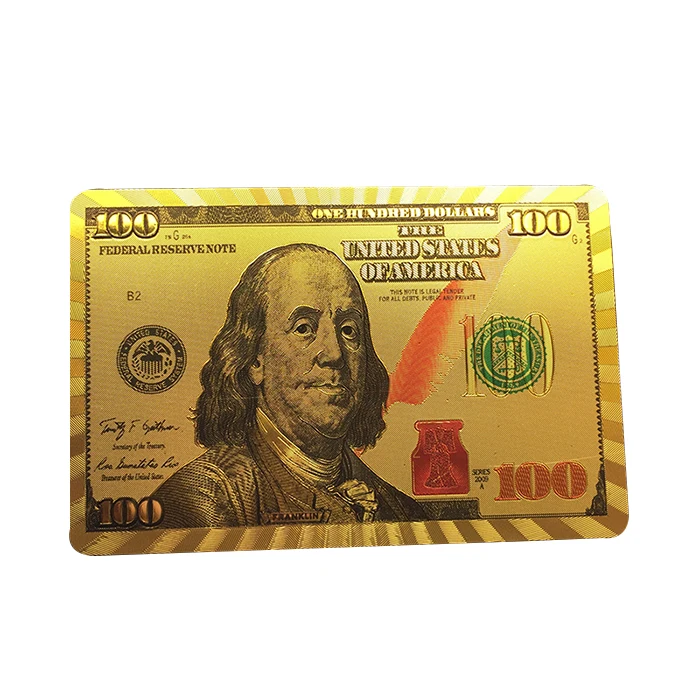 GS-18010 High Quality Custom Printable Gold Foil Dollar Playing Poker Card