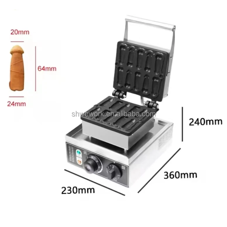 WeWork Commercial Penis Waffle Maker Machine Dick Waffle Machine for Bakery Restaurant Party Electric Mini Penis Waffle Maker