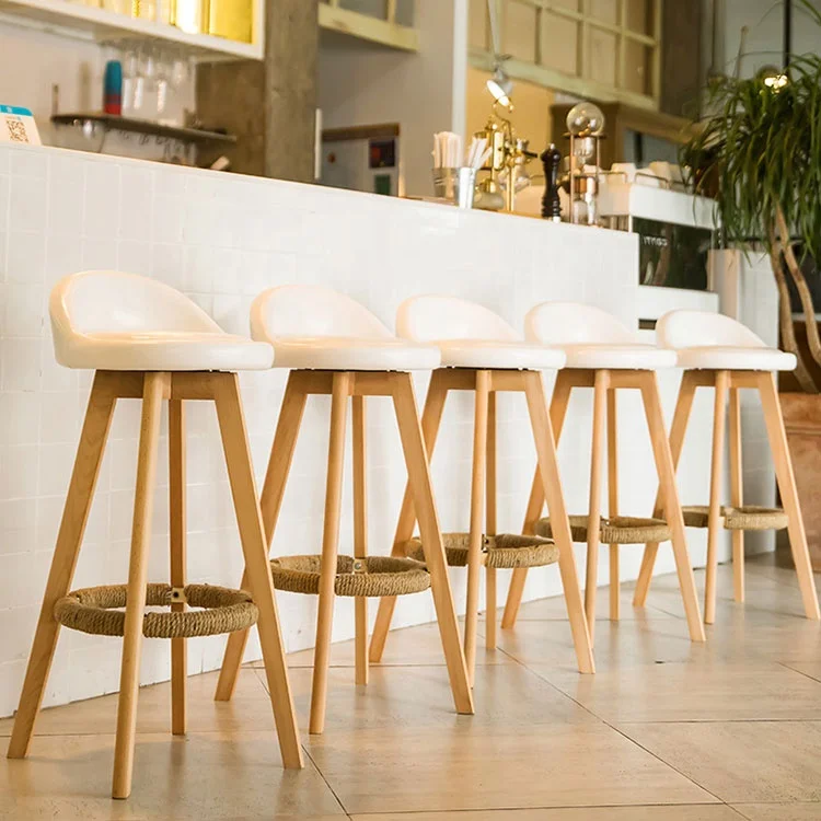 New style wood legs high kitchen island chair bar stool