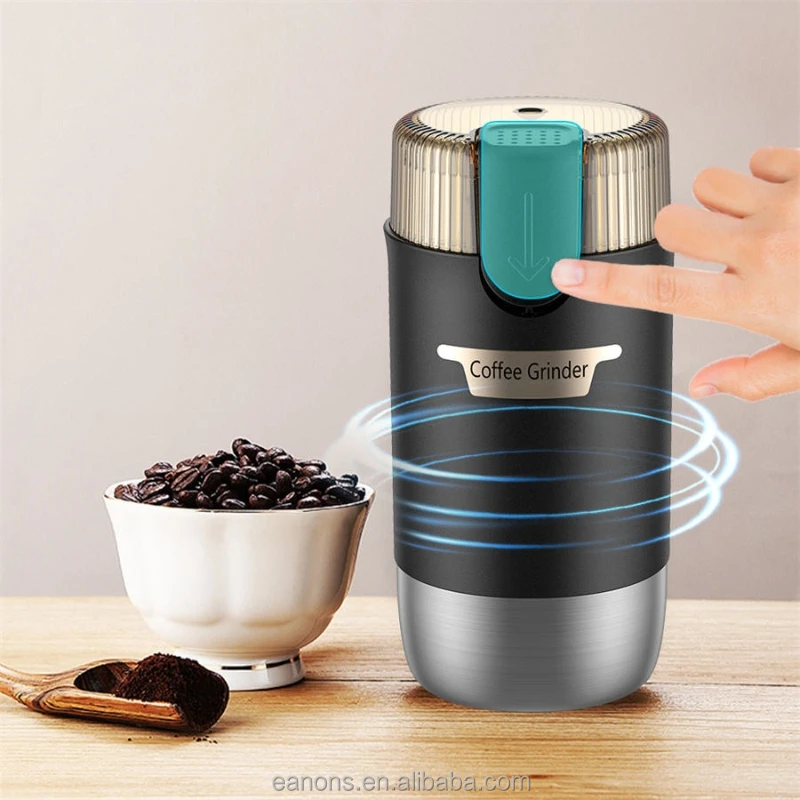Factory Cheap Multifunction Home Kitchen 200w Portable SS Stainless Steal Electric Bean Grain Spices Coffee Grinder