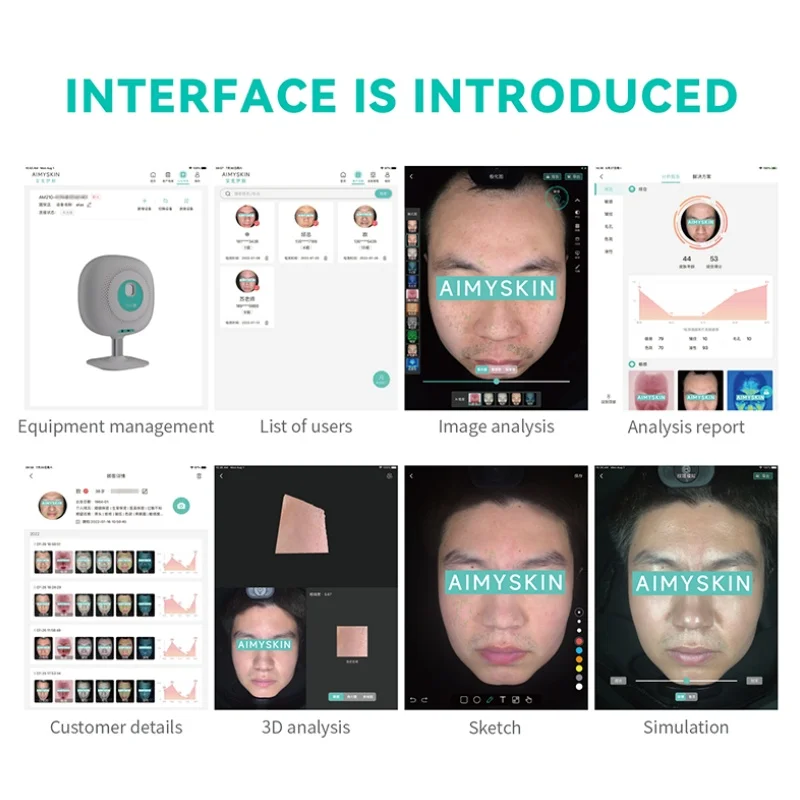 New Arrivals 2024 AI Smart Skin Detector 5 Spectrum Digital Analyzer Face Analysis Machine Facial Scanner Analyzer