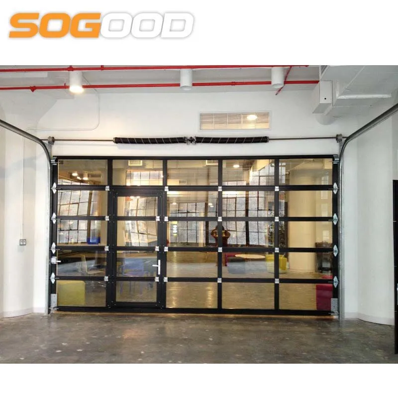 Modern Villa Full-View 50mm Thick Aluminum Glass Garage Door Double Automatic Commercial Door Best Prices