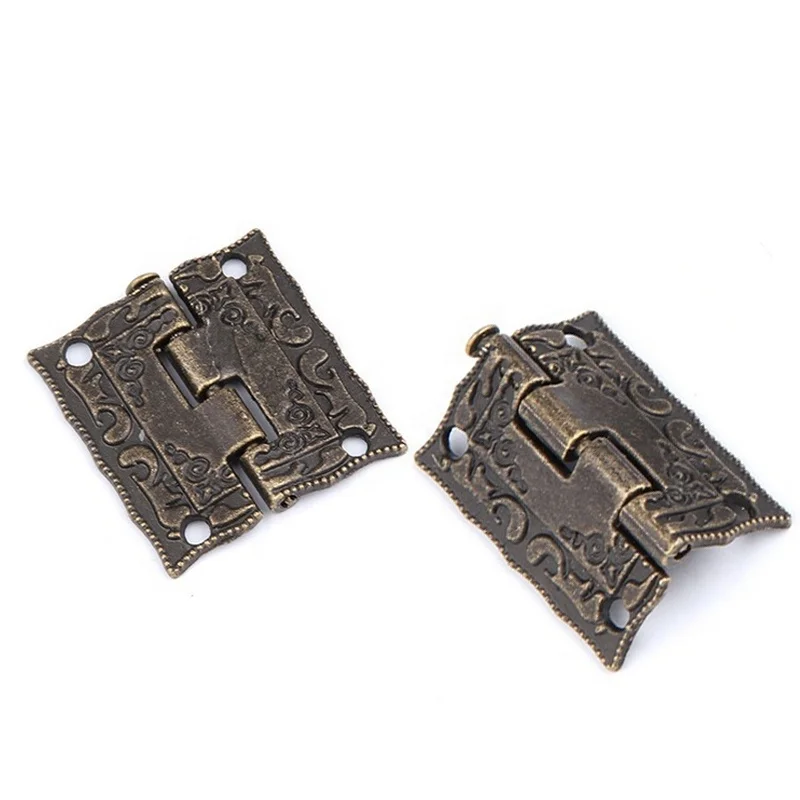 Antique Bronze Hinges Cabinet Door Drawer Decoration Vintage Hinge For Jewelry Wooden Box