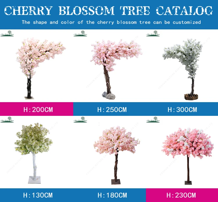 Customized Fake Peach Flower Branch Trees Supermarket,Hotel Decoration 10 Feet Artificial Cherry Blossom Tree Decoration