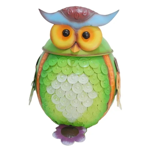 Wholesale Creative Cute Animal Metal Trash Can Foot Pedal Waste Bin for Outdoor Storage for Garden Decoration Iron Material