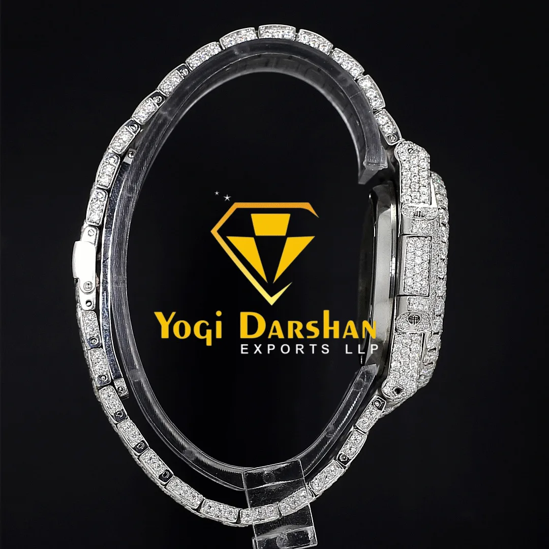 Hip Hop Luxury Sapphire Dial Watch Best Quality Diamond Moissanite Automatic Mechanical Mechanical For Women