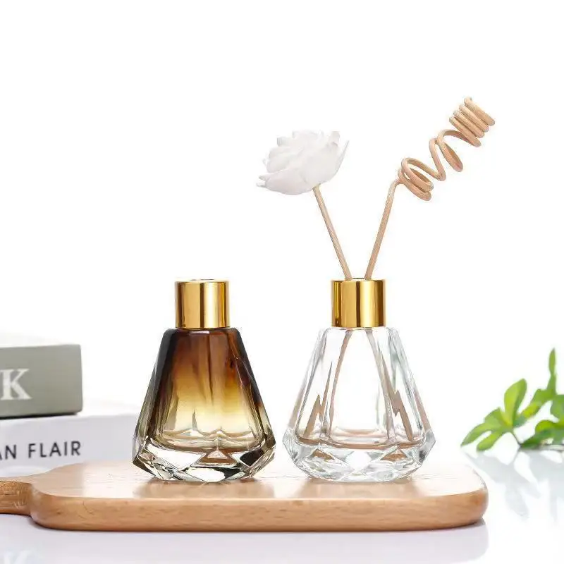 Factory Direct Sale Luxury Aroma Conical Aroma Luxury Glass Reed Diffuser Bottle