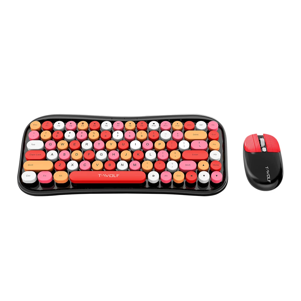 New product TF660 Mixed Color Wireless Bluetooth Dual-mode Keyboard Portable Mouse Keyboard Business for Desktop Laptop