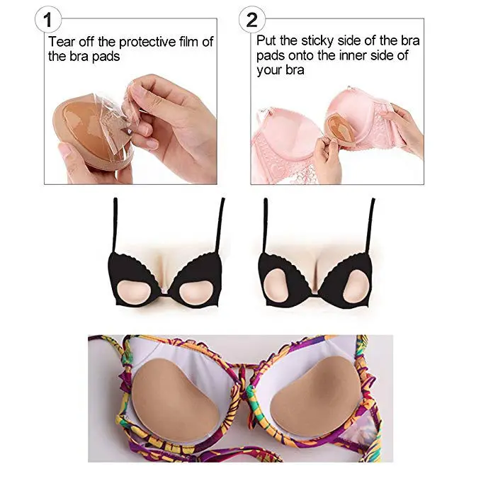 Bra Inserts Self-Adhesive Bra Pads Removable Silicone Breast Lift Sticky Cups for Bikini