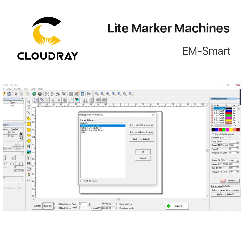 Cloudray BD84 дешевая волоконная Лазерная интеллектуальная маркировочная машина для металла 20 Вт 30 50