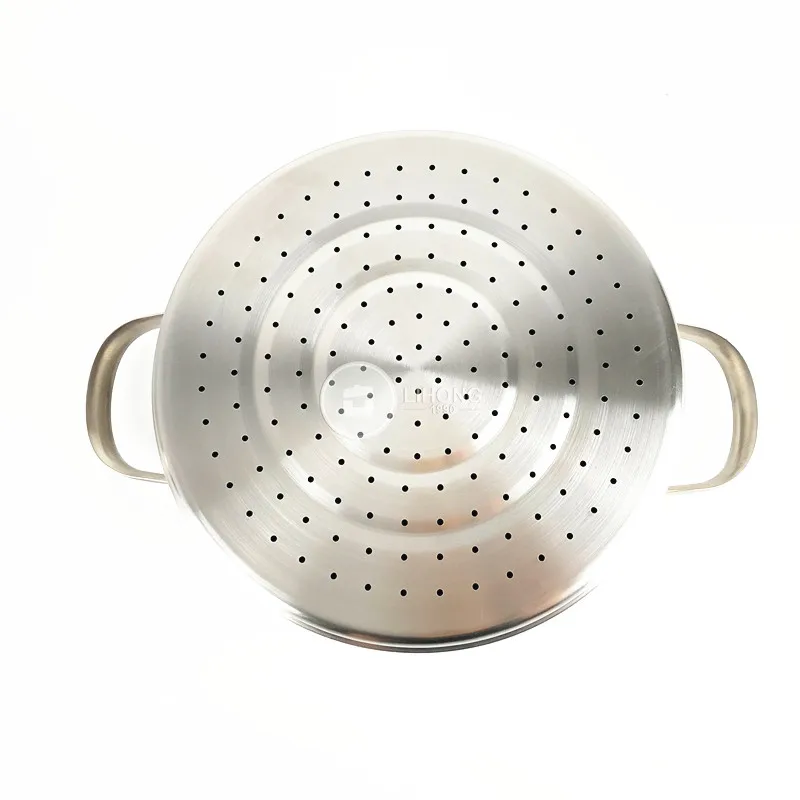 LIHONG Wholesale Stainless Steel Cookware 2 Layer Steamed Milk Pot dIfferent Size and Steaming Rack Soup Pot with Cover
