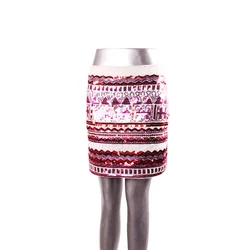 2021 New European And American Wind Color Women Mini Sequins Embroidery Skirt Joker Bag Hip Skirt