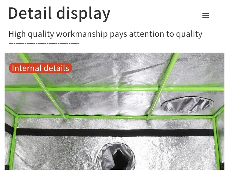 120x120x200 Carpa Cultivo Indoor Grow Tent Complete Kit hydro Highly Reflective Fabric600D Mylar 3x3 Grow Tent for Indoor Plant