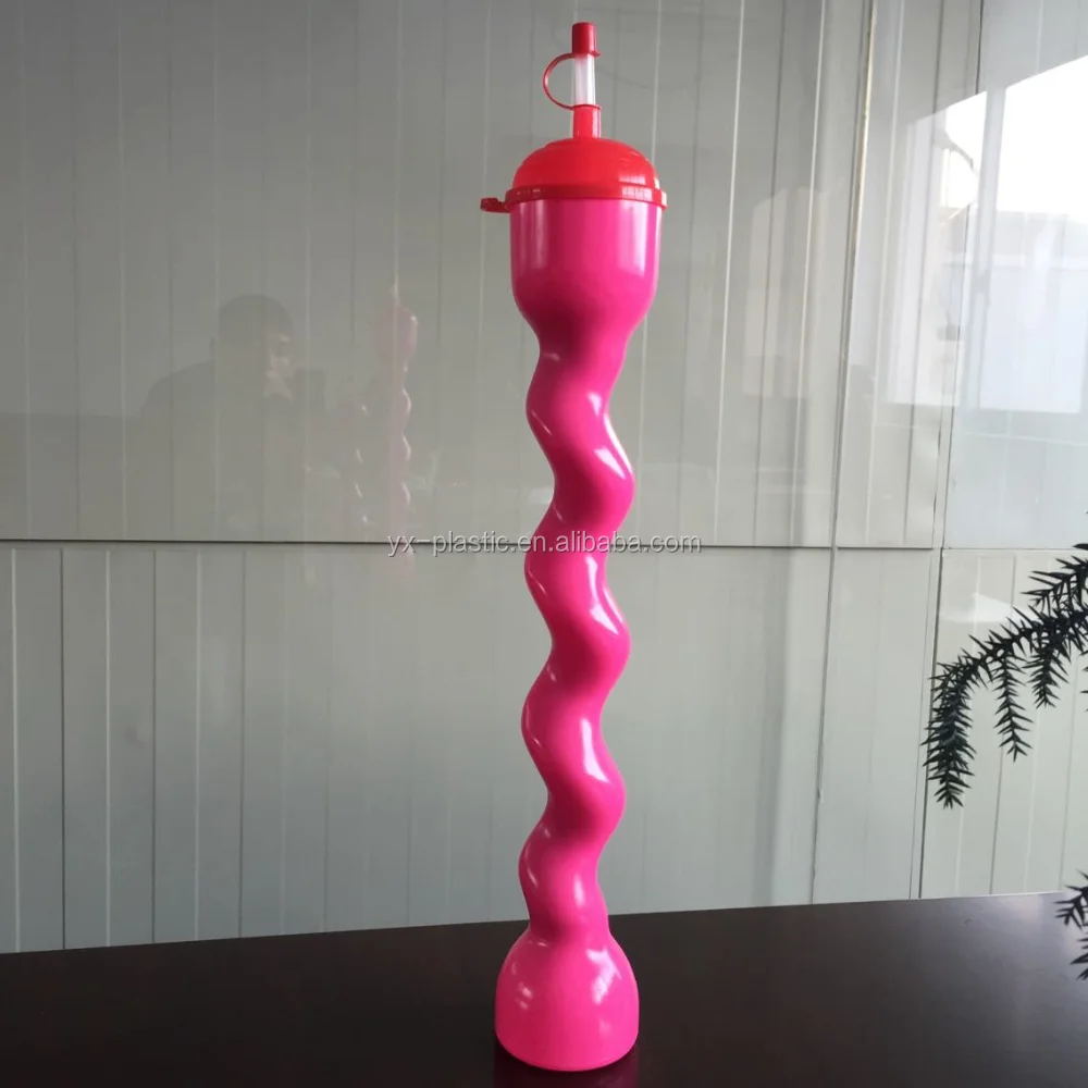 Plastic Twist Slush Yard Cup with Straw and Lid