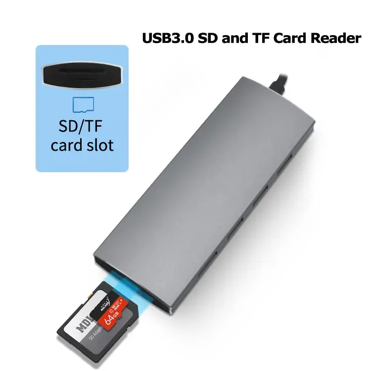 New Design Usb3.0 Port Hub 7 in 1 With 4K HD MI Output USB 3.0 *3 SD/TF Card Reader PD 87W Usb C Hub Adapter For Laptop Macbook