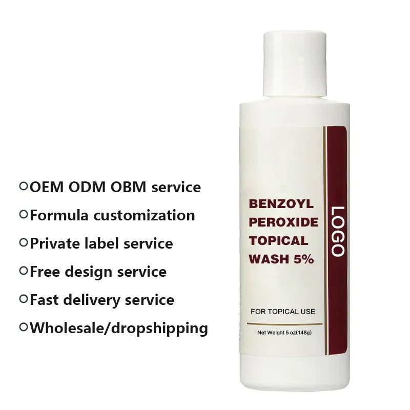 5% Benzoyl Peroxide Hyaluronic Acid Custom Gentle Clean Repair Sensitive Skin Acne Foaming Facial Cleanser Face Wash