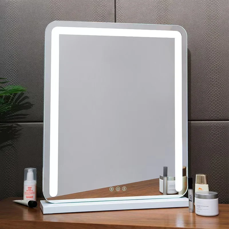 Vanity Table Mirror hollywood with Light, Hollywood Dimmer Touch Screen Vertical Stand Makeup Mirror