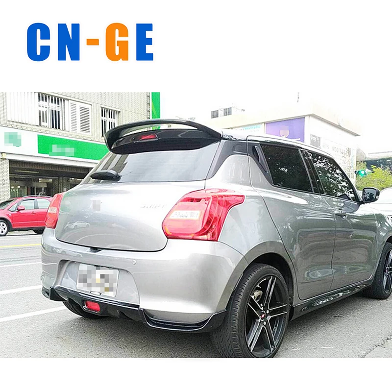 CNGE Design Car Rear Roof Wing Spoiler For Suzuki Swift 2018+ ABS Plastic Black Rear Trunk spoiler