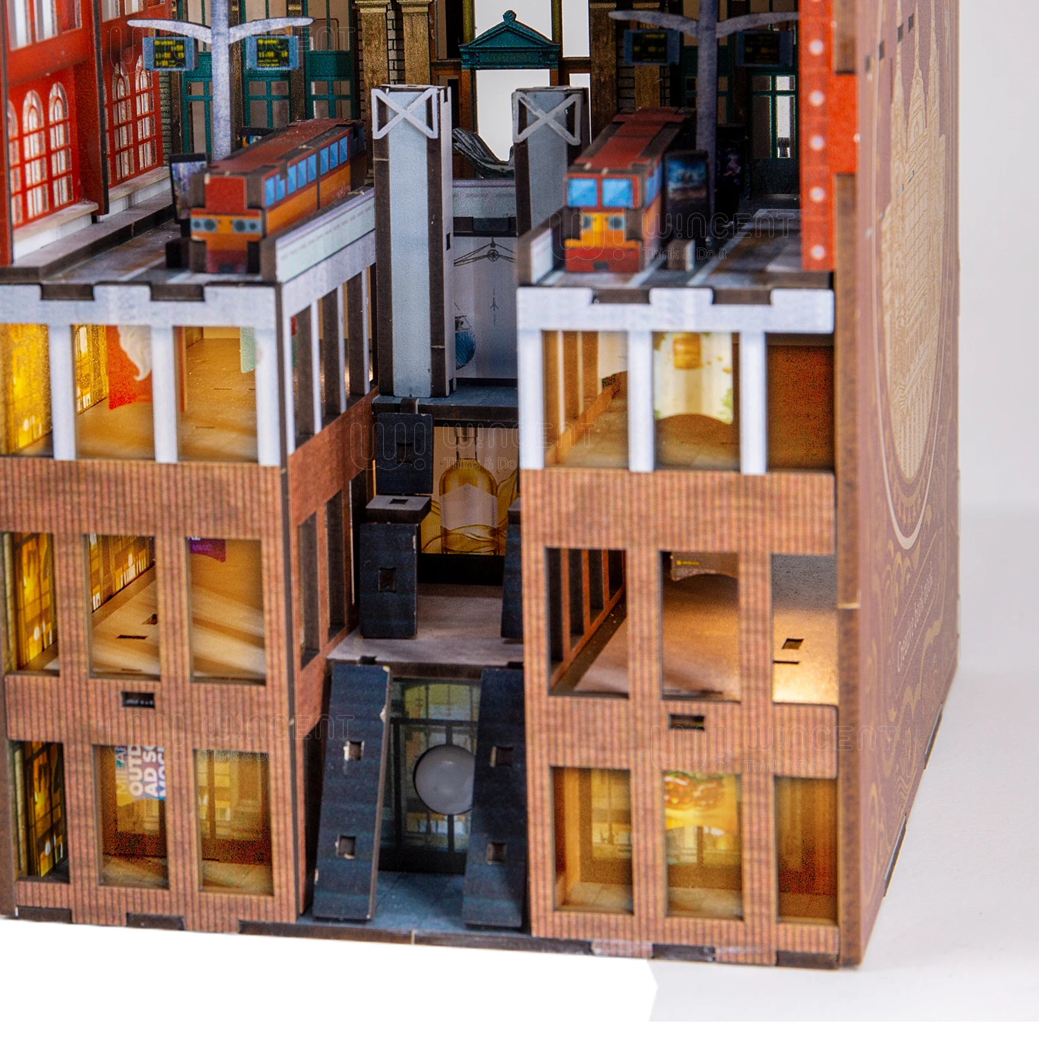 Factory Direct Sale Unfinished Wood Puzzle 3D Book Stand Bookends Home Decor Decorative Book Nook Kit Gifts and Crafts