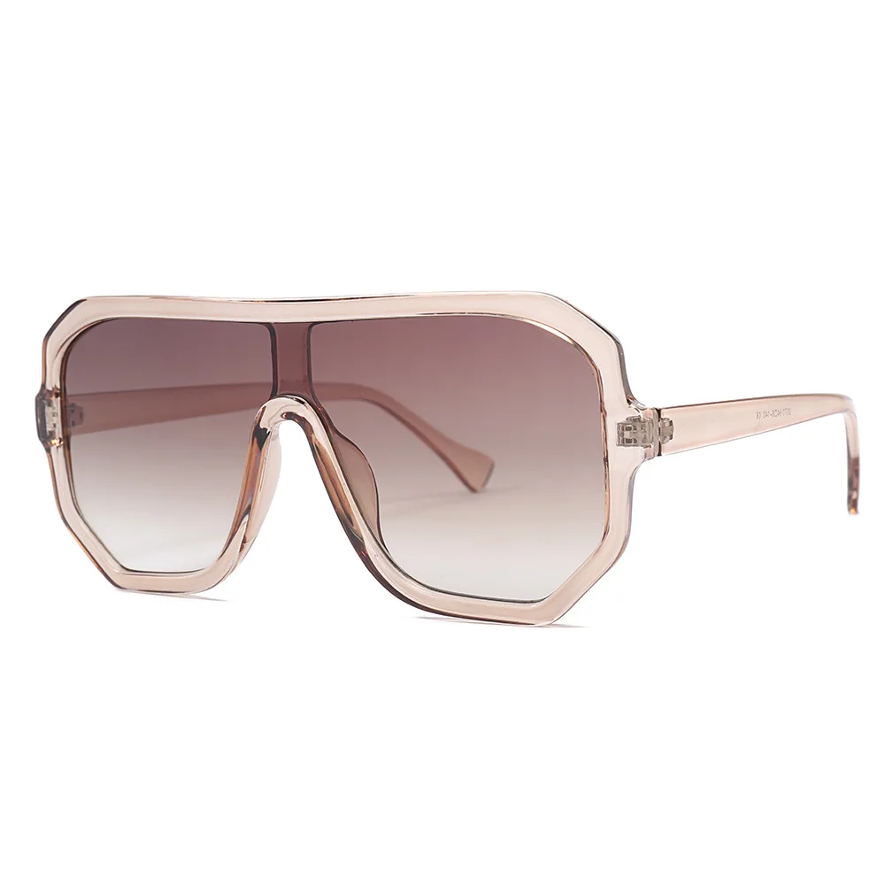 Wholesale  Plastic One Pieces Big square Frame Trendy Oversized Women Men Shades Sun Glasses Sunglasses 2021