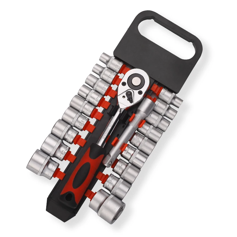 
20 in 1 Tools All in One Tool Kit 1/2 Dr. Metric Socket Ratchet Wrench Socket 8-30mm with Extension Bar 