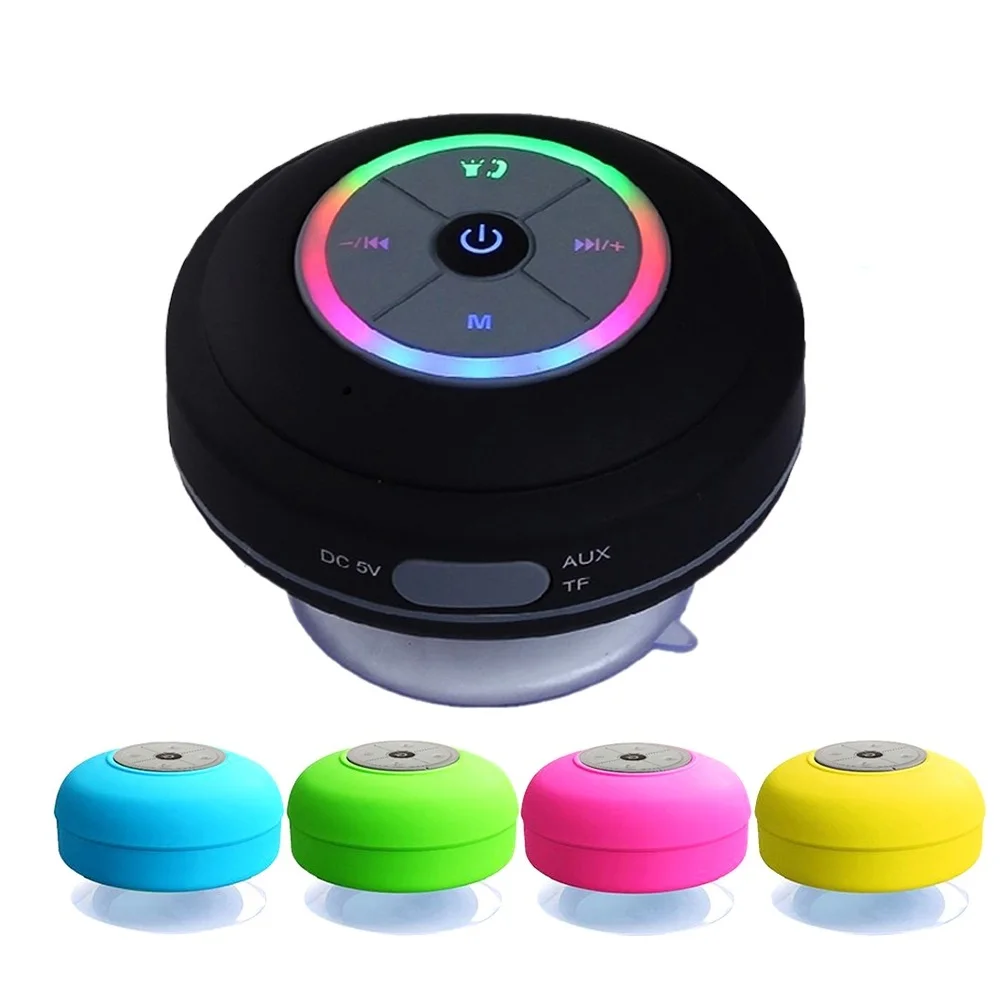 Q9 Portable Subwoofer Shower Waterproof Wireless Bt Speaker Car Handsfree Call Music Suction Mic For Ios Android Phone