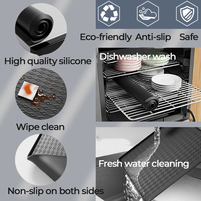 Anti-Slip Dust-Proof Waterproof Laundry Room Silicone Washing Machine Protector Mat Pad Washer and Dryer Top Covers