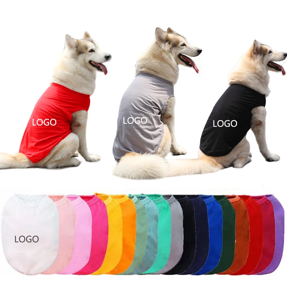 
Wholesale Summer Cheap Cotton Plain Color Pet dog Clothes Blank Dog T Shirt for large medium small dog clothes 