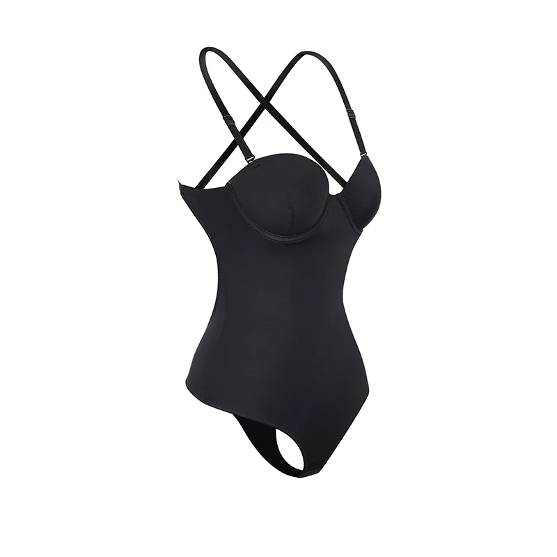 Women Solid Push-Up Lingerie Stretch Removable Sling Body Shaper Bodysuit Underwire Soft Cup Shapewear For Weight Loss